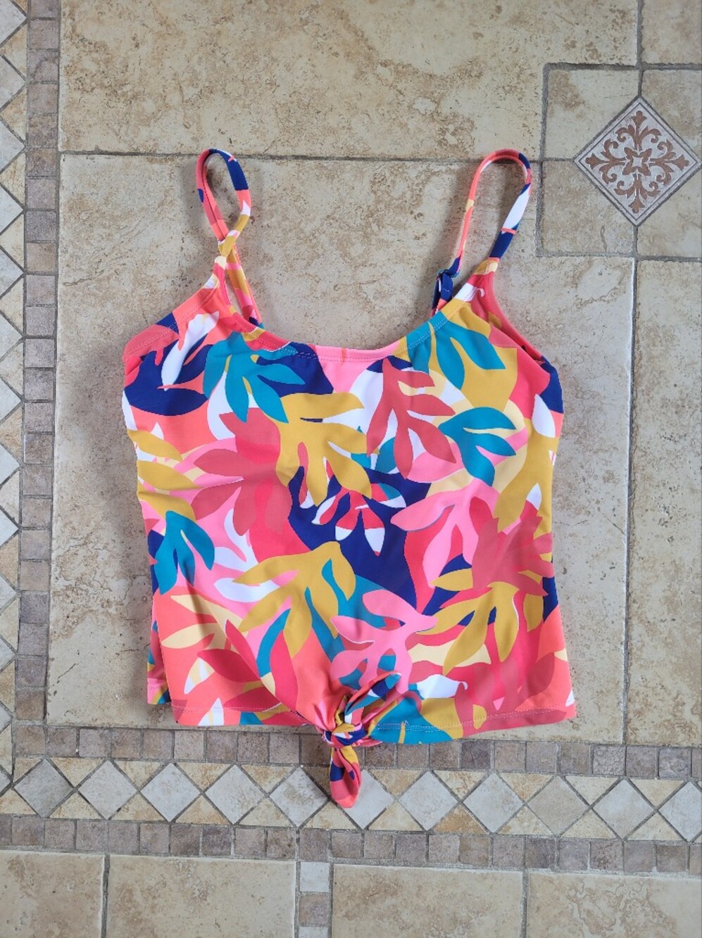 Women's Mynah Tropical Print Bikini Tankini Top Swimwear